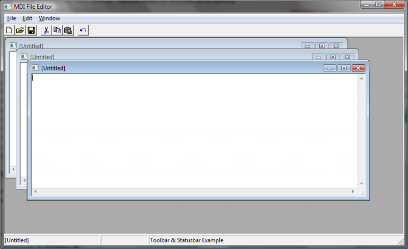 Układ kaskadowy w MDI (Windows Vista)