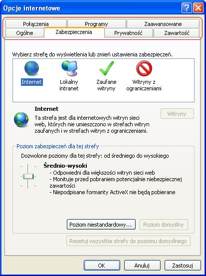 Oto są zakładki :) (Windows XP)